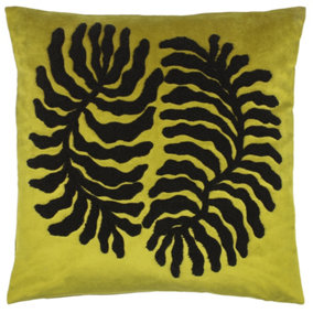 furn. Maldive Botanical Velvet Tufted Polyester Filled Cushion