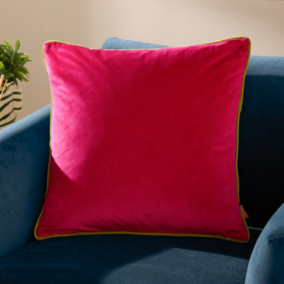 furn. Meridian Velvet Feather Filled Cushion, Pink, 45 x 45cm