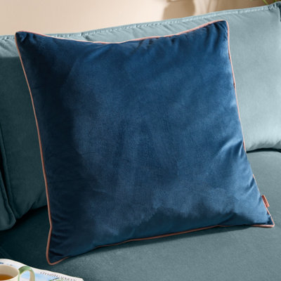Cuscino Decorativo RUMEX Cotone 45 X 45 Cm Blu Trama Floreale 87244846