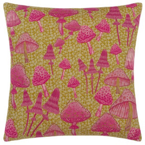 furn. Mushroom Fields Abstract 100% Cotton Feather Filled Cushion