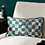 furn. Mythos Checkerboard Velvet Polyester Filled Cushion