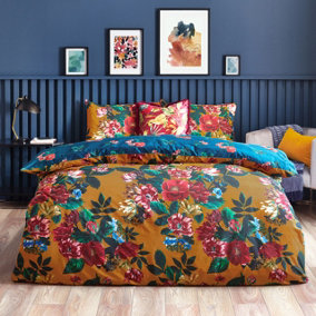 furn. Nadya King Duvet Cover Set, Cotton, Polyester, Amber