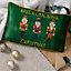 furn. Nutcracker Cracking Christmas Velvet Polyester Filled Cushion