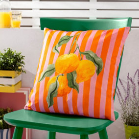 furn. Oranges Abstract Outdoor Cushion Cover