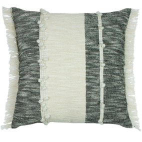 furn. Otto Scandi Inspired Woven Looped Knot Fringed Polyester Filled Cushion