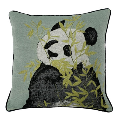 furn. Pandas Jacquard Polyester Filled Cushion