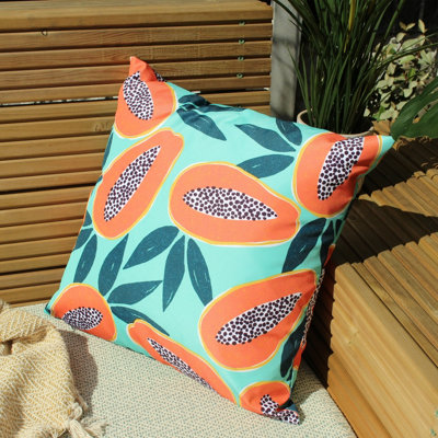 furn. Papaya Tropical Printed UV & Water Resistant Outdoor Polyester Filled Cushion