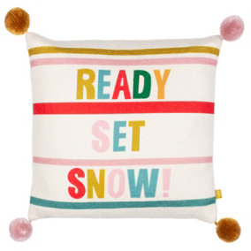 furn. Pom-Poms Ready Set Snow Boucle Cushion Cover