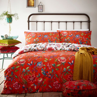 furn. Pomelo Tropical Floral Reversible Duvet Cover Set