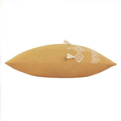 furn. Pritta Embroidered Tasselled Feather Filled Cushion