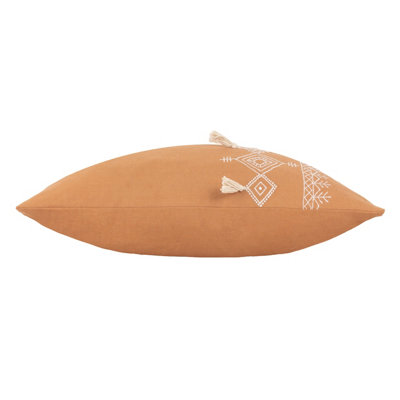 furn. Pritta Embroidered Tasselled Polyester Filled Cushion