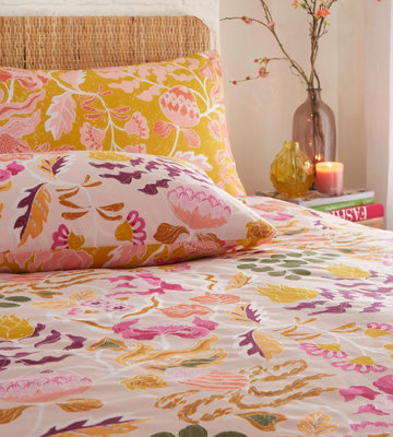 furn. Protea Abstract Floral Reversible Duvet Cover Set