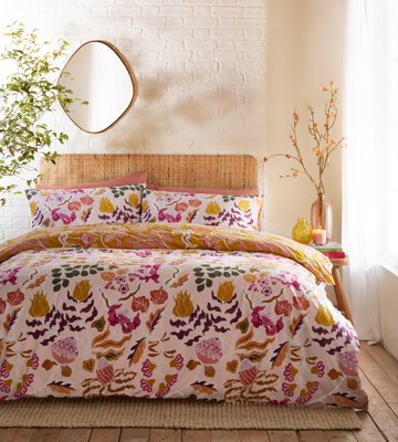 furn. Protea Abstract Floral Reversible Duvet Cover Set