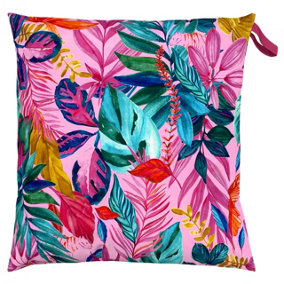 furn. Psychedelic Jungle Printed Large Outdoor UV & Water Resistant Polyester Filled Floor Cushion