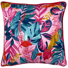 furn. Psychedelic Jungle Tropical Feather Filled Cushion