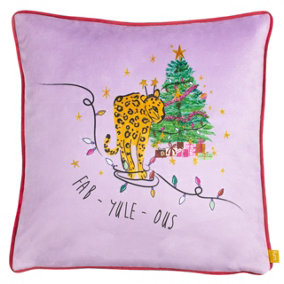 furn. Purrefect Fabyuleous Printed Piped Velvet Polyester Filled Cushion