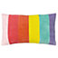 furn. Rainbow Striped Velvet Polyester Filled Cushion