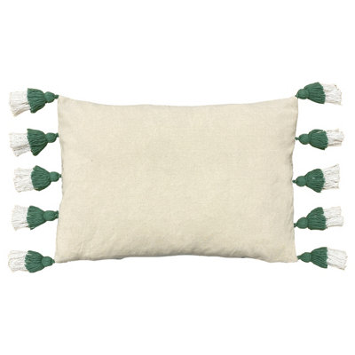 furn. Rainbow Tuft Tasselled 100% Cotton Polyester Filled Cushion