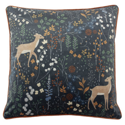 furn. Richmond Botanical Woodland Velvet Polyester Filled Cushion