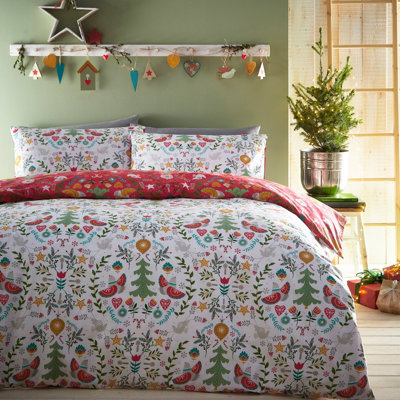 furn. Scandi Festive Christmas Reversible Duvet Cover Set