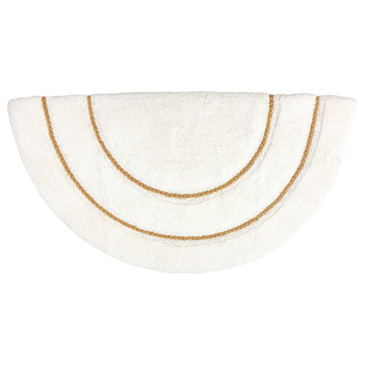 furn. Semi Circle Braided Cotton Anti-Slip Bath Mat
