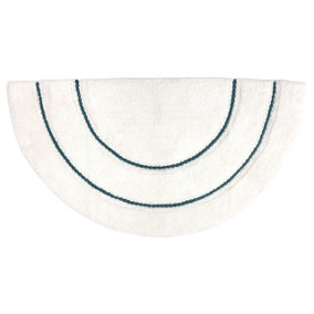 furn. Semi Circle Braided Cotton Anti-Slip Bath Mat