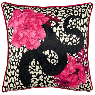 furn. Serpentine Animal Print Velvet Feather Filled Cushion