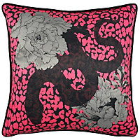 furn. Serpentine Animal Print Velvet Polyester Filled Cushion