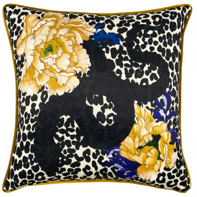 furn. Serpentine Animal Print Velvet Polyester Filled Cushion