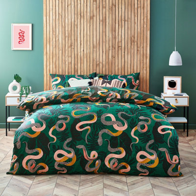 furn. Serpentine Tropical Reversible Duvet Cover Set