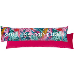 furn. Shut The Front Door Velvet Filled Draught Excluder