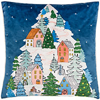 furn. Snowy Village Tree Cushion Cover