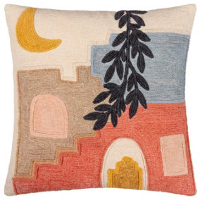 furn. Souk Embroidered 100% Cotton Polyester Filled Cushion