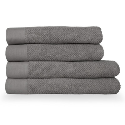 furn. Textured 4 Piece Bath Towel/Bath Sheet Bale, Cotton, Cool Grey Price Comparisons | Compare The Build