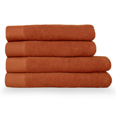 furn. Textured 4 Piece Bath Towel/Bath Sheet Bale, Cotton, Pecan | DIY ...