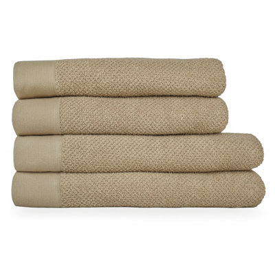 furn. Textured 4 Piece Bath Towel/Bath Sheet Bale, Cotton, Warm Natural Price Comparisons | Compare The Build