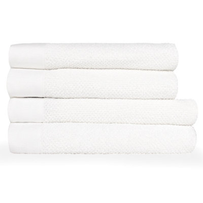 furn. Textured 4 Piece Bath Towel/Bath Sheet Bale, Cotton, White Price Comparisons | Compare The Build