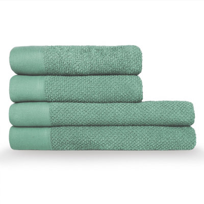 furn. Textured 4 Piece Hand/Bath Towel Bale, Cotton, Smoke Green Price Comparisons | Compare The Build