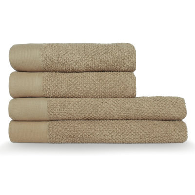 furn. Textured 4 Piece Hand/Bath Towel Bale, Cotton, Warm Natural Price Comparisons | Compare The Build