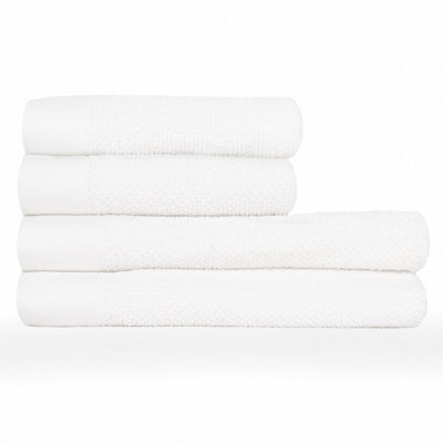 furn. Textured 4 Piece Hand/Bath Towel Bale, Cotton, White Price Comparisons | Compare The Build