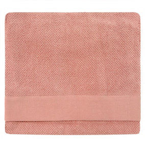furn. Textured Bath Sheet, Cotton, Blush