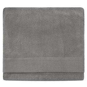 furn. Textured Bath Sheet, Cotton, Cool Grey