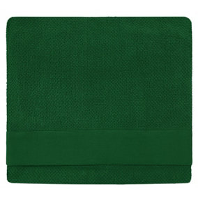 furn. Textured Bath Sheet, Cotton, Dark Green
