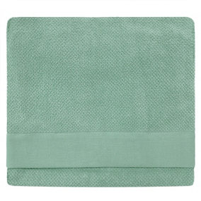 furn. Textured Bath Sheet, Cotton, Smoke Green