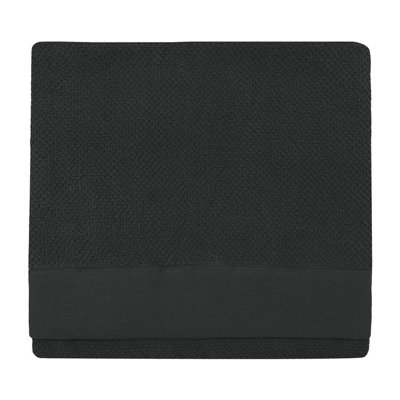 furn. Textured Bath Towel, Cotton, Black DIY at B&Q