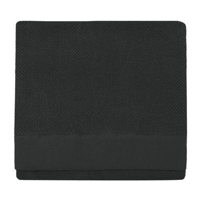 furn. Textured Bath Towel, Cotton, Black | DIY at B&Q