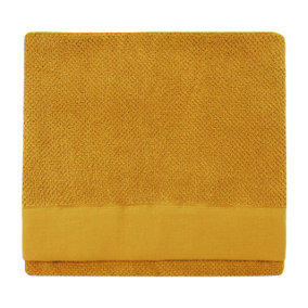 furn. Textured Bath Towel, Cotton, Ochre