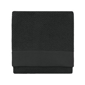 furn. Textured Hand Towel, Cotton, Black