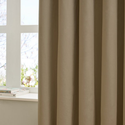 Furn The Ultimate Velvet Room Darkening Pencil Pleat Curtain Pair, Mocha, (W) 168 x (D) 137cm