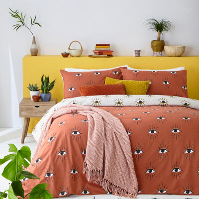 Furn. Carta Da Parati Theia Con Occhi Mistici E Foglia Oro, Sfondo Rosa Cipria, Rotolo 10,5 M X 53 Cm